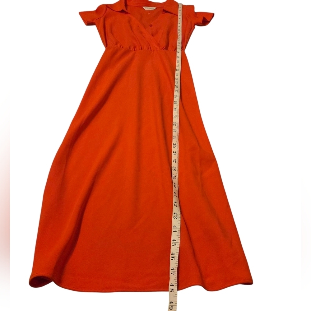 Nwot Amanda Uprichard Reya Satin Shirtdress‎ Vibrant Orange Women's XS - Picture 9 of 11